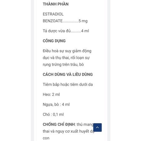 ECP 5ML LÊN GIỐNG, AN THAI HEO, TRÂU, BÒ