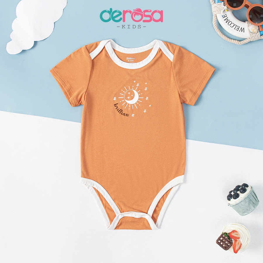 Body tam giác bé trai DEROSA KIDS đồ bộ thun liền thân từ 3 đến 12 tháng ASBB-445B