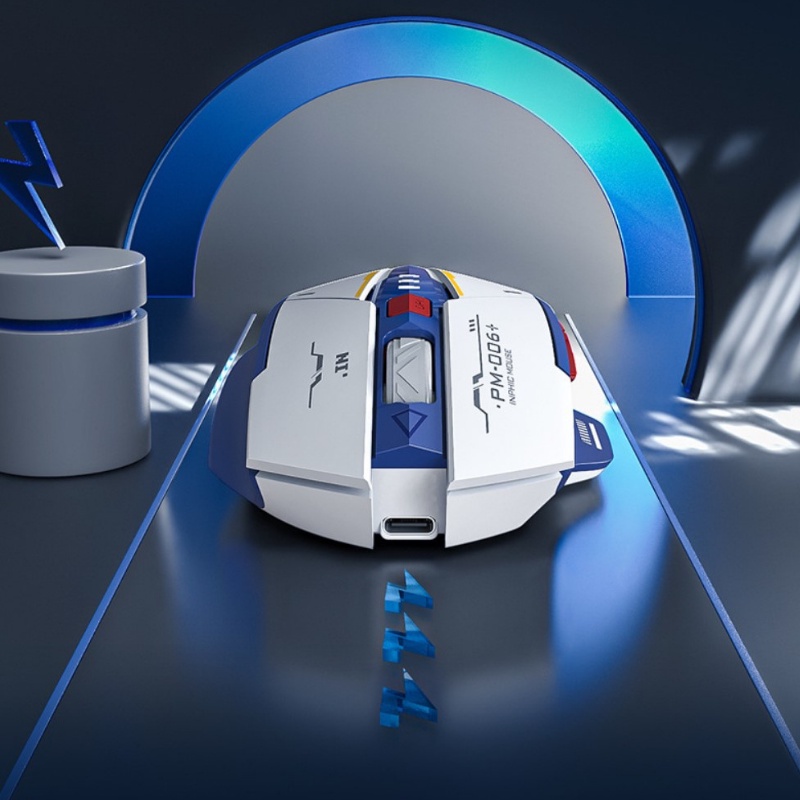 Chuột Không Dây Gaming Maxcotech Inphic M6p F9 Chống Ồn Bản Mecha GunDam Sạc Pin Kết Nối wireless 2.4G