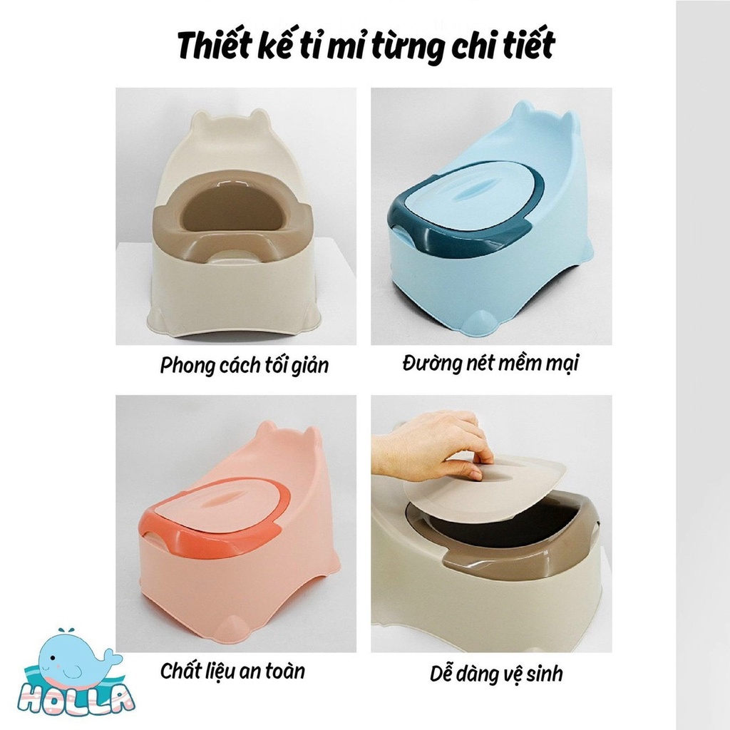 [Mã SMKB151 giảm 10% đơn 500.000Đ] [Kèm Đệm][Tặng Cọ rửa] Bô trẻ em hình con hà mã - con vịt ngộ nghĩnh