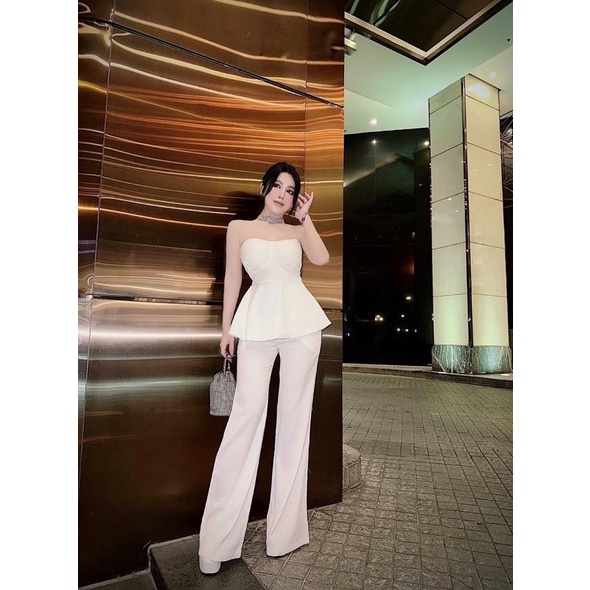 set áo cúp phi peplum+ quần ôm vẩy