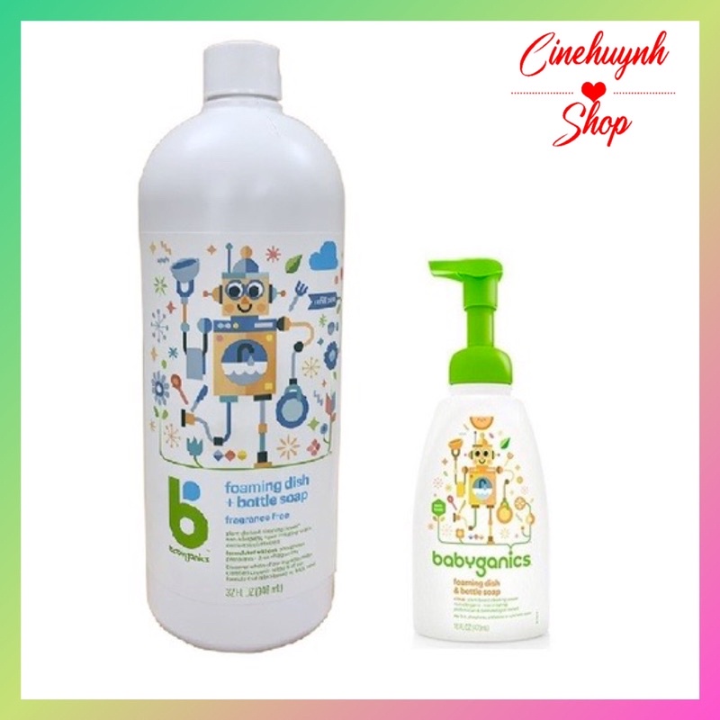 💦💦NƯỚC RỬA BÌNH SỮA TẠO BỌT BABYGANICS CHAI 473ML/ REFILL 964ML💦💦