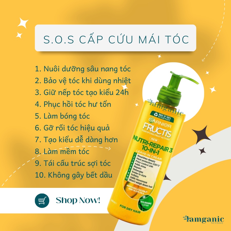 Kem dầu dưỡng tóc phục hồi SOS Hair Saver Garnier Fructis Nutri Repair 10in1 400ml
