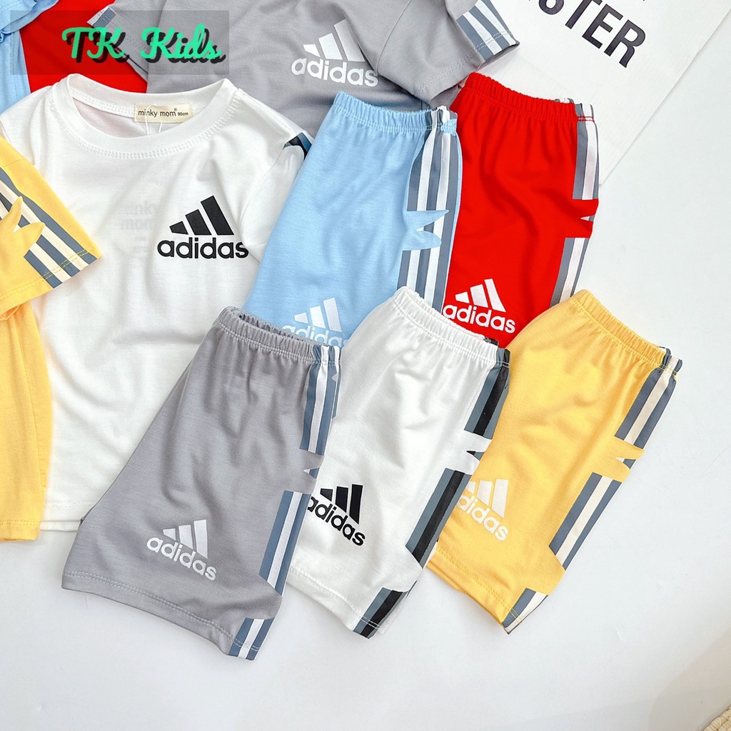 Bộ thun lạnh cộc tay cho bé trai, bé gái Adidas mẫu mới nhất cho bé trai, bé gái