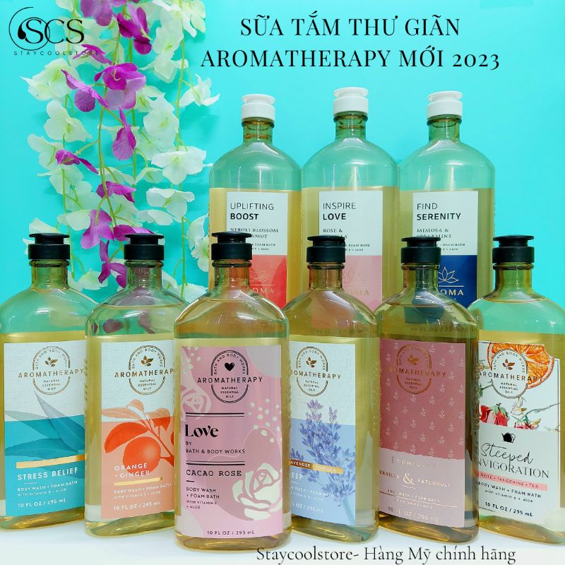🚿🛀💦Link 1-Hàng Mỹ-Sữa tắm thư giãn Aromatherapy Bath&Body Works295mL