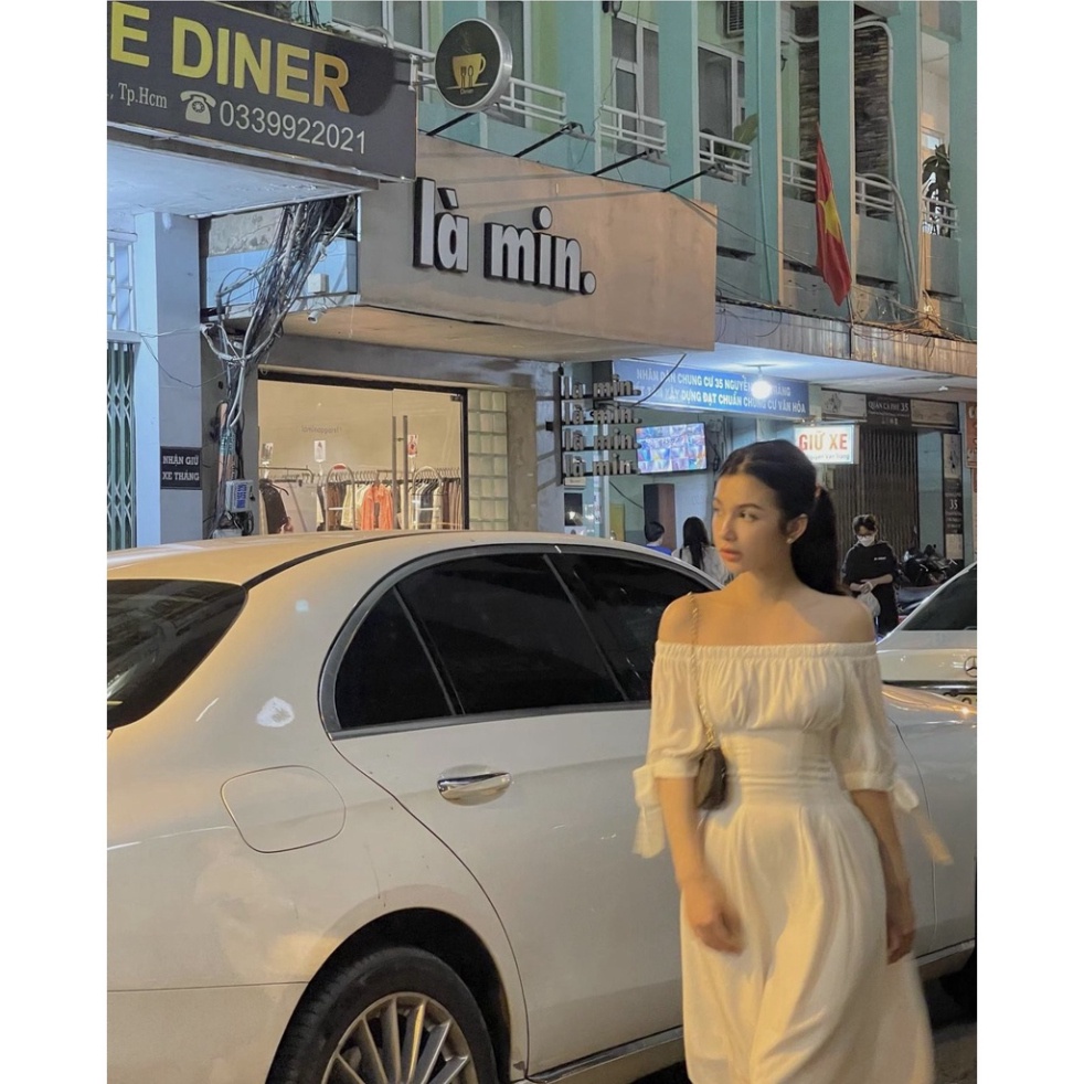 (Fom: <55kg)Đầm Midi Trễ Vai Tay Nơ Đẹp, Quá Sang Luôn, Mặc Đi Chơi Hay Tiệc Đều Form Đầm Sang Tôn Nhẹ Lên Dáng Như Tiểu | BigBuy360 - bigbuy360.vn