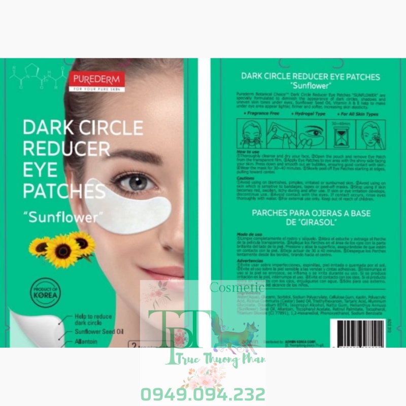 Mặt Nạ Giảm Thâm Quầng Mắt Hoa Hướng Dương Purederm