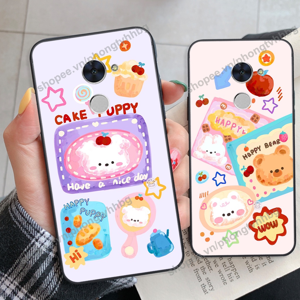 Ốp lưng Huawei Y7 Prime - GR5 2017 GẤU DÂU chi bi hoạt hình cute siêu rẻ