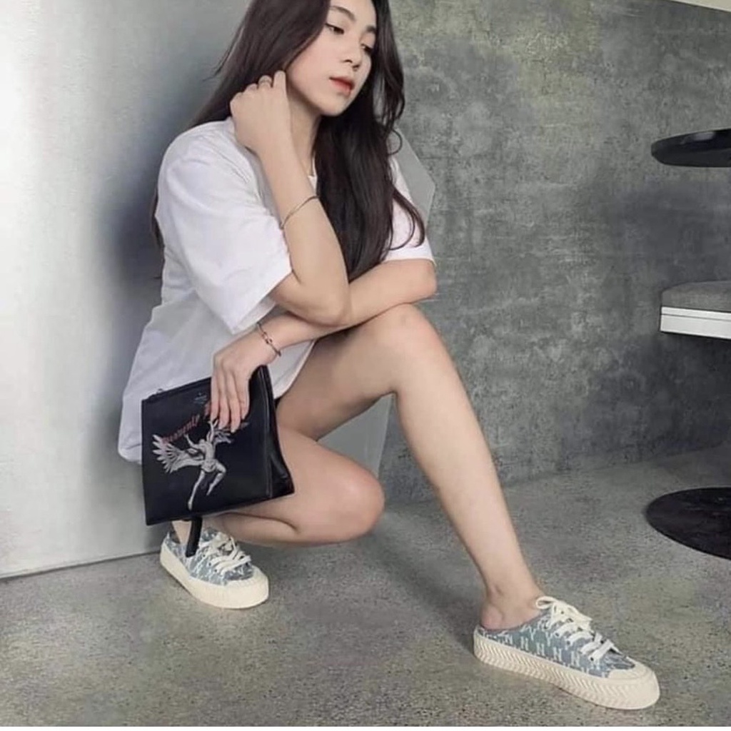 Giày sục MLB Mule Playball NY , Mono Denim NY, giày đạp gót, mlb chính hãng