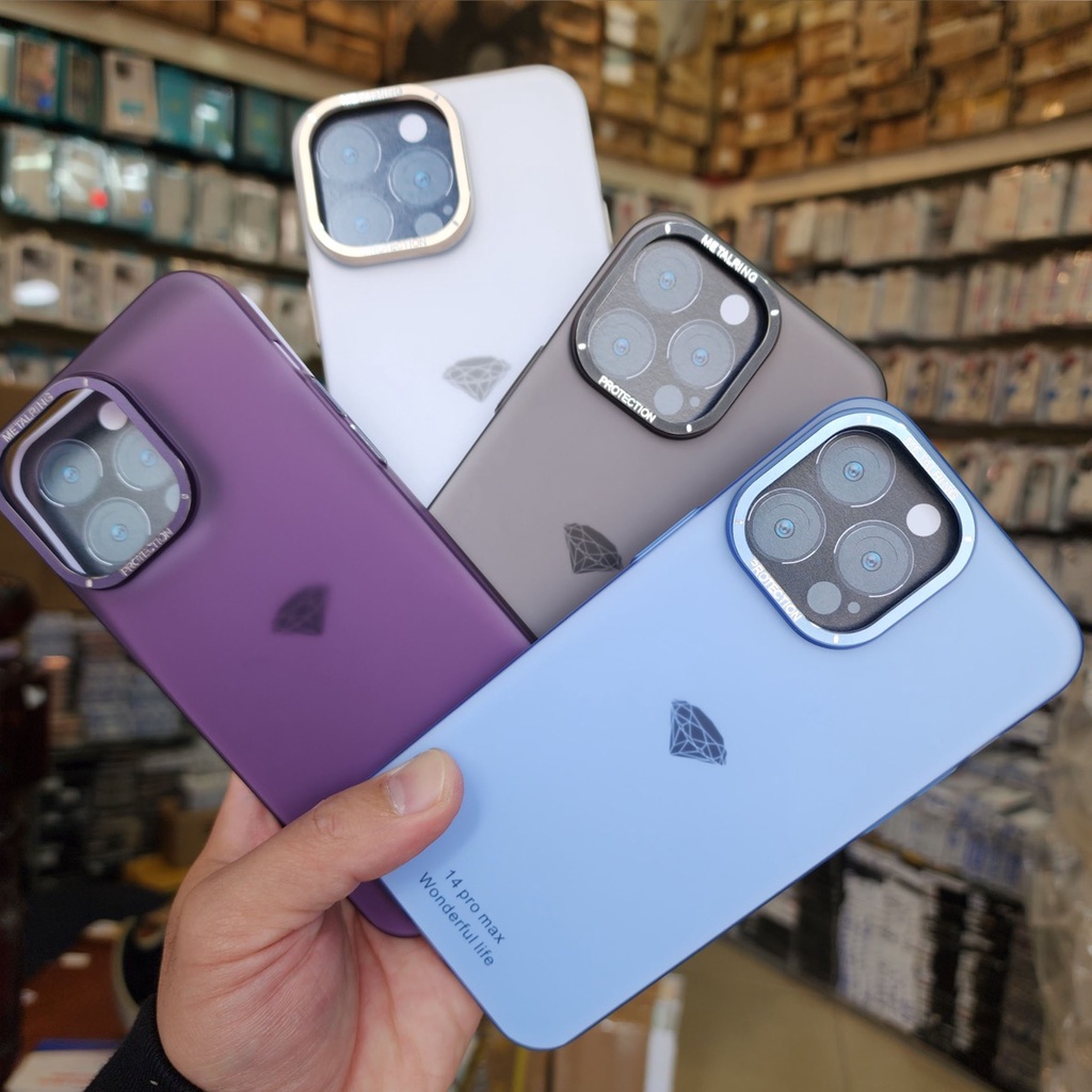 Ốp Siêu Mỏng XM Bảo Vệ Camera, Nút Bấm Dễ Dàng, Lưng Nhám Chống Vân Tay iP 14Promax/ 14Pro/ 13Promax/ 12Promax