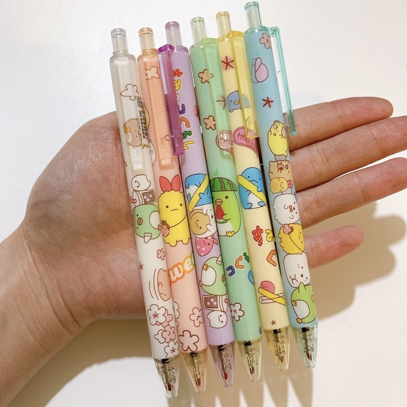 Bút gel mực đen ngòi 0,5mm hoạ tiết hoạt hình dễ thương, Tiệm Ốc Sột