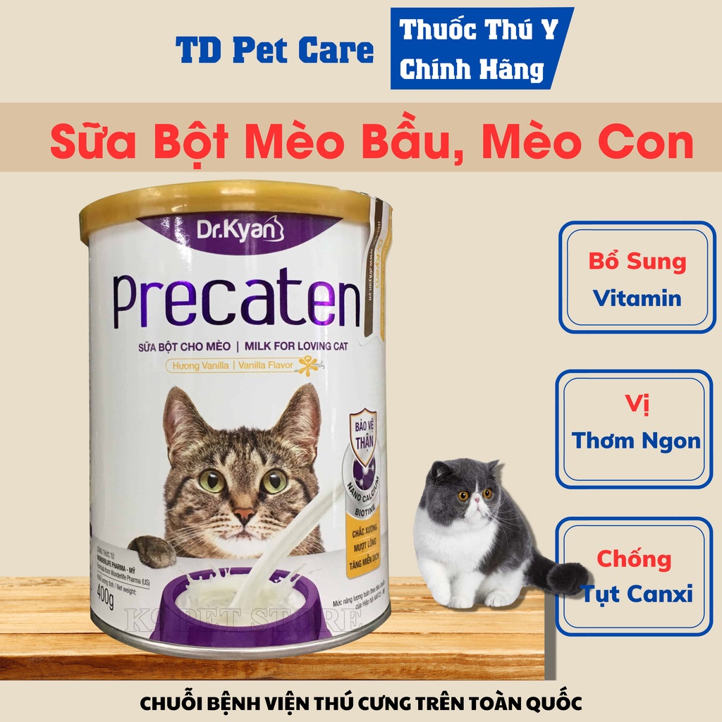Sữa Bột Cho Mèo Con Cung Cấp Đầy Đủ Dinh Dương PRECATEN - Hộp Sữa Dành Cho Mèo Con Tăng Cường Miễn Dịch