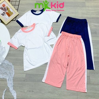 Đồ bộ bé gái, set áo trắng kèm quần ống xuông dài Hotgirl cho bé 10-30kg và set của mẹ