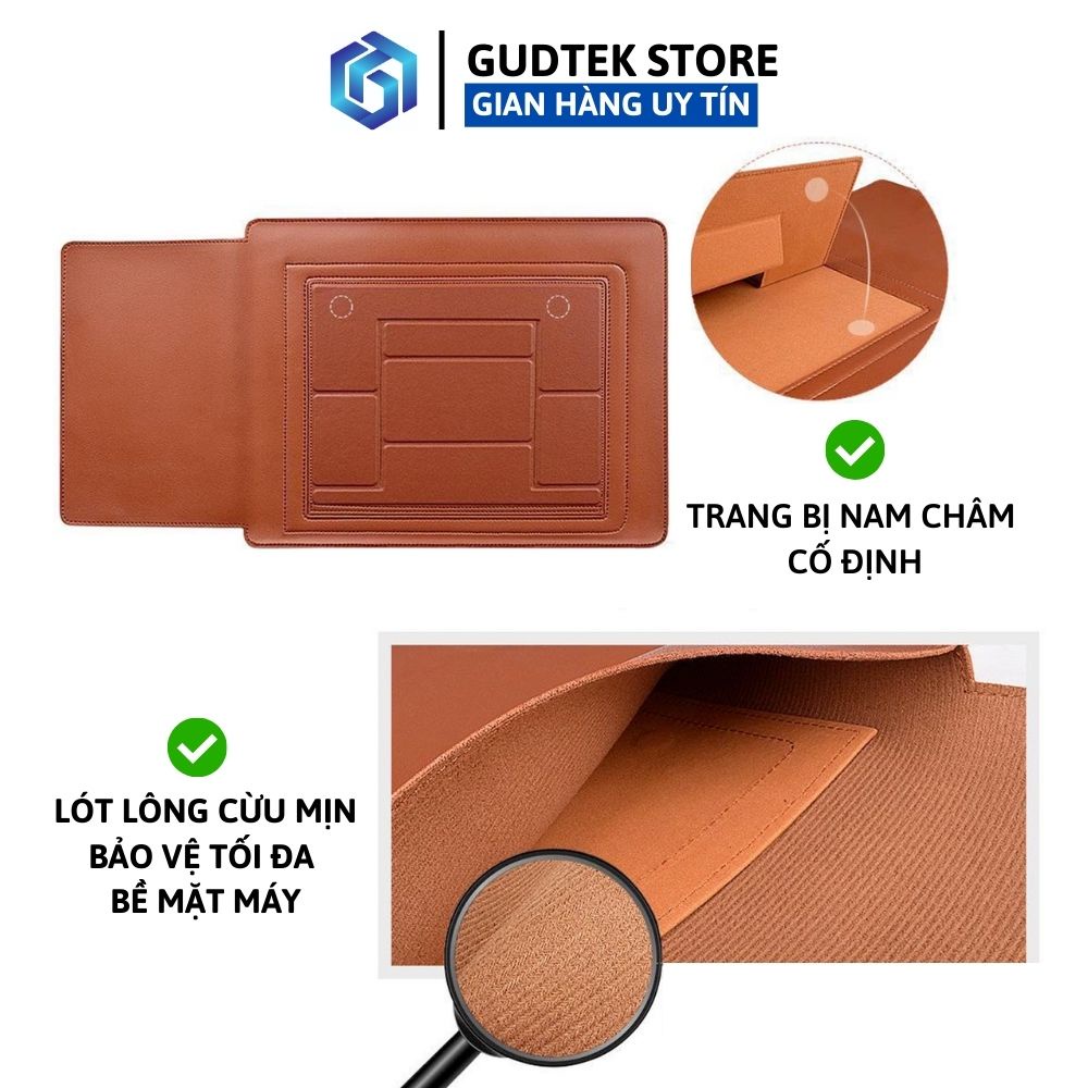 Bao Da Macbook Đa Năng, Bao Da Laptop Kiêm Giá Đỡ, Lót Chuột