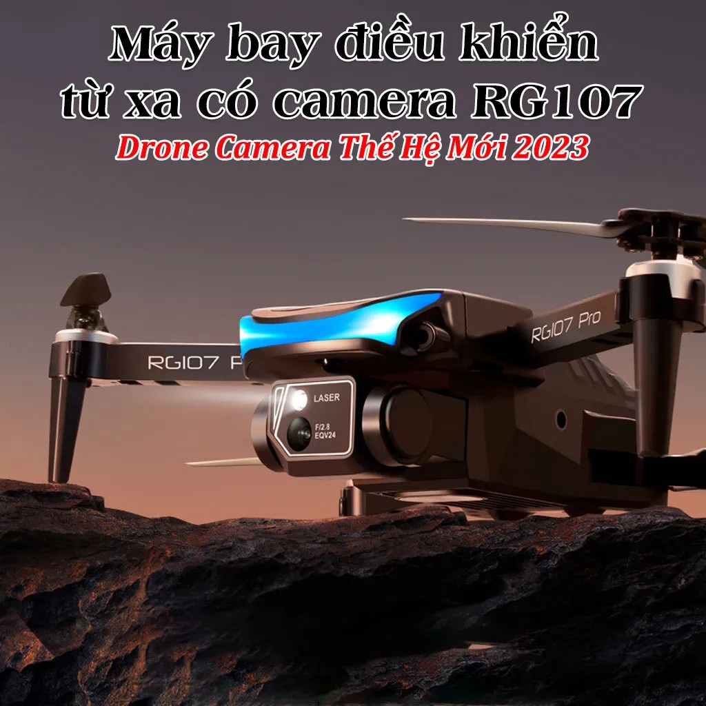 Playcam điều khiển từ xa RG107 / K101 MAX, flycam giá rẻ RG107 có 2 camera 4K có cảm biến chống va chạm, bay xa 2000m