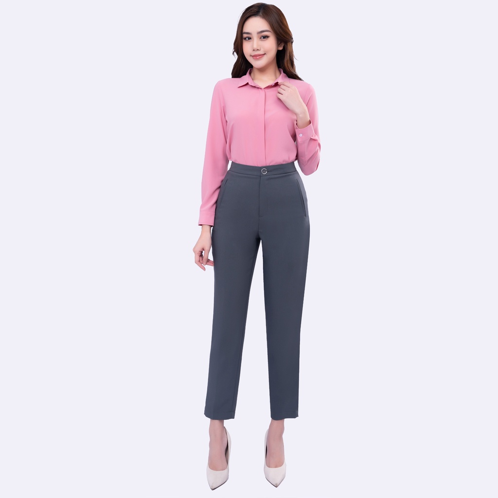 Quần baggy nữ công sở sợi gỗ sồi Thái Hòa QAW1816-R15 (74% tinh chất)