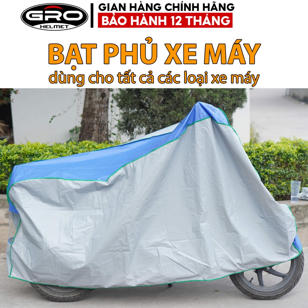 Bạt phủ xe máy Gro Helmet, chất liệu vải nilong chống nước, chống bụi