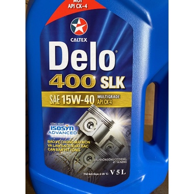 Dầu động cơ Diesel Caltex Delo 400 SLK 15W-40-API CK-4 5L