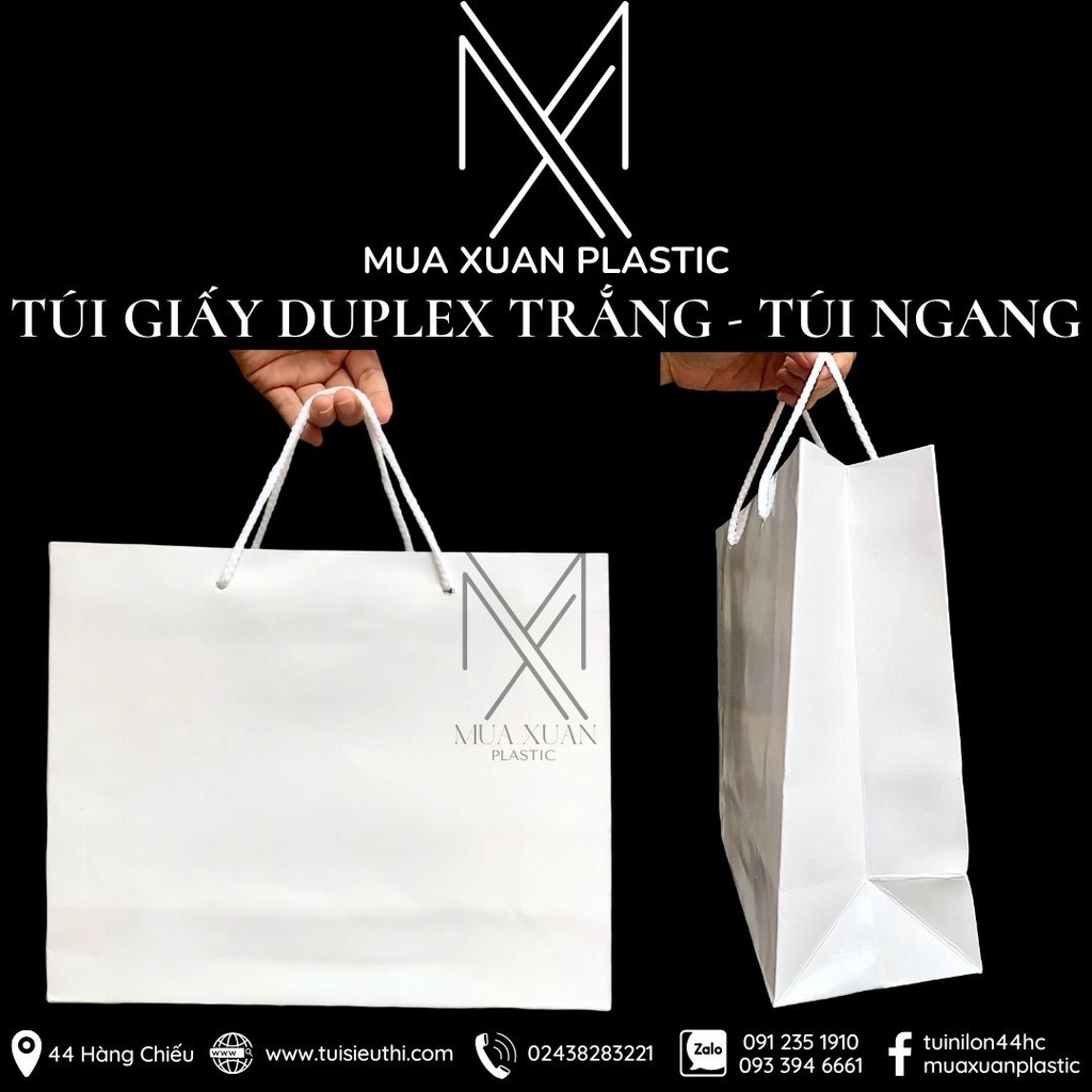 Túi giấy trắng đẹp các cỡ - Combo 10 chiếc