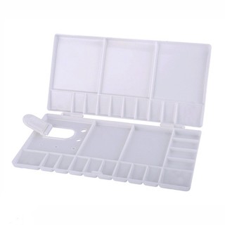 Khay pha màu màu đôi, palette gập có nắp đậy hình chữ nhật, oval
