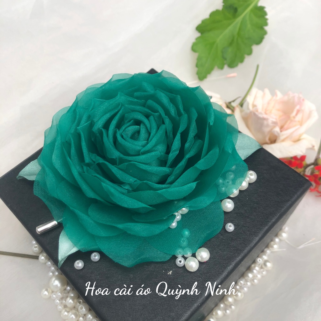Hàng Thiết Kế - Hoa Cài Áo Váy Handmade Điệu Đà Cho Nàng - Hoa Đường Kính 8 Cm - Hoa Cài Áo Quỳnh Ninh