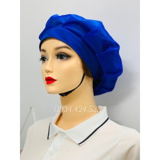 Nón trùm tóc thủy sản, nón trùm tóc có vành màu xanh bích