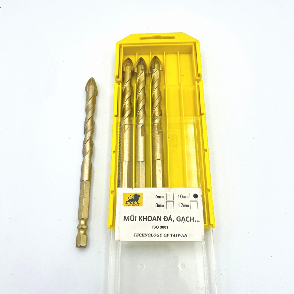 Mũi khoan đa năng 6-8-10-12mm, chân lục giác loại dài 12cm, khoan kính, thủy tinh, khoan gạch men, đá hoa cương