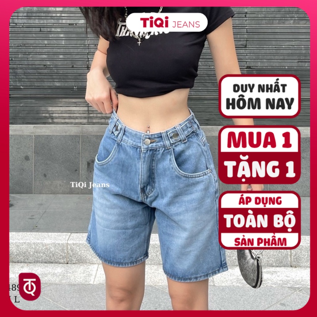 Quần short ngố jean lưng cao TiQi Jeans N1-489