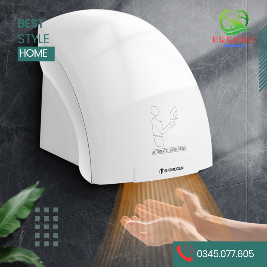 Máy Sấy Tay Cảm Ứng Tự Động, Máy Sấy Tay Khô Nhà Vệ Sinh Treo Tường, Có Cảm Biến Hồng Ngoại