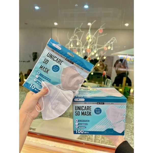 Khẩu Trang 5D UNICARE Thùng 100 Chiếc Người Lớn