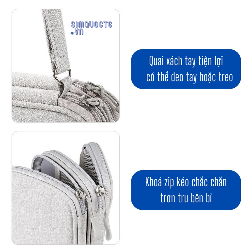 Túi đựng phụ kiện công nghệ, điện thoại, cáp sạc USB nhiều ngăn chống va đập chống nước mang theo du lịch tiện lợi TDL21