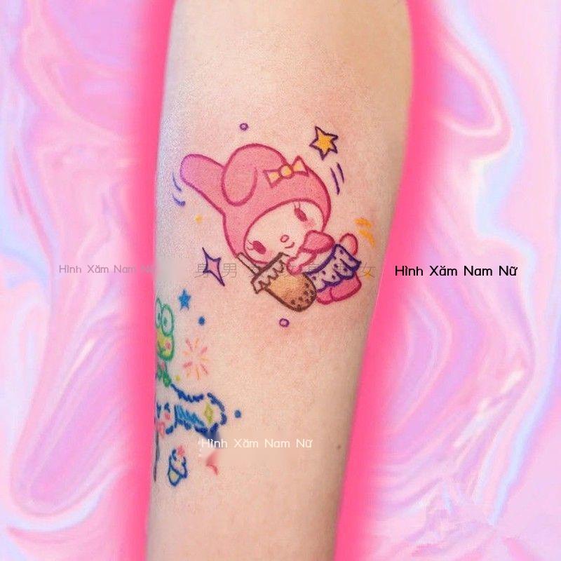 Ins gió hoạt hình quế chó Thoáng Mát Lomi thỏ cá voi bé gái hình xăm không thấm nước dán bền nữ lưới đỏ