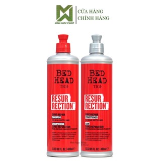 Dầu gội xả tigi đỏ - Dầu gội xả tái sinh siêu phục hồi  Tigi Bed Head Resurrection Supper Repair 400ML chính hãng