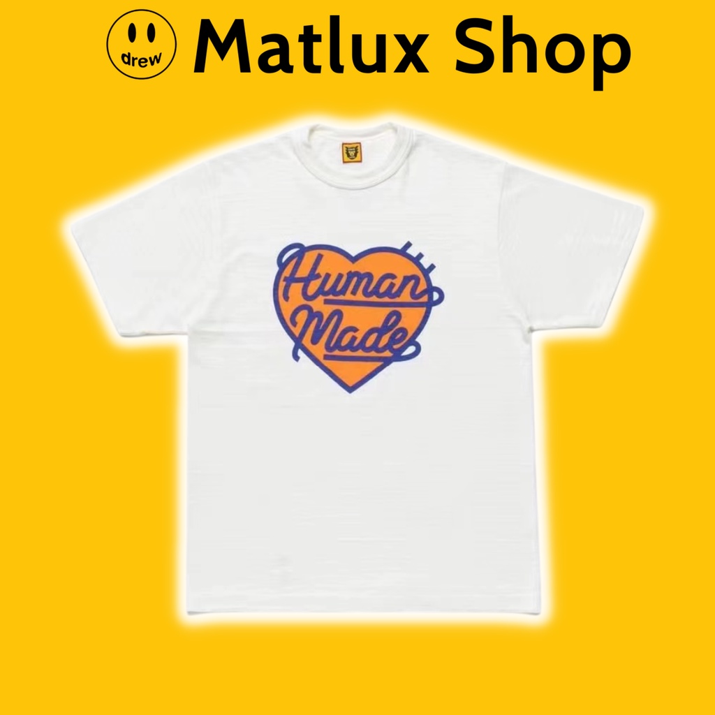 Áo thun HUMAN MADE SS23 White Love Tee bản cao cấp, Áo tee HUMAN MADE chất liệu cotton form rộng, Áo