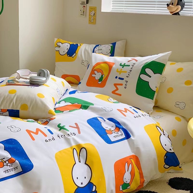 Bộ Chăn Ga Gối Cotton Living✨ m6/m8/2m Mêu✨Set 4 Món Cotton 100% Hàn Thổ Cẩm Tây Bắc Checkerboard