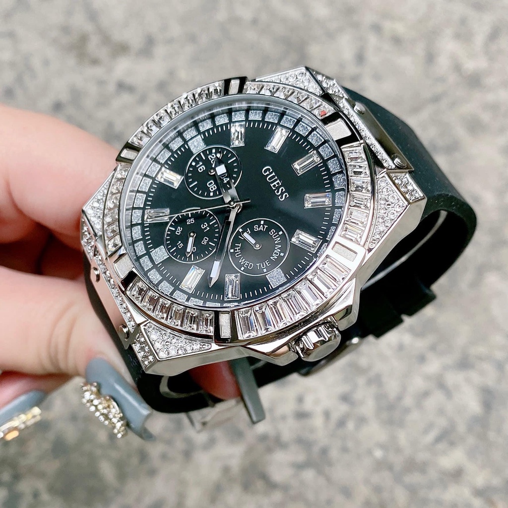 Đồng Hồ Nam Guess GW0208G1 Dây Silicone Đen 47mm