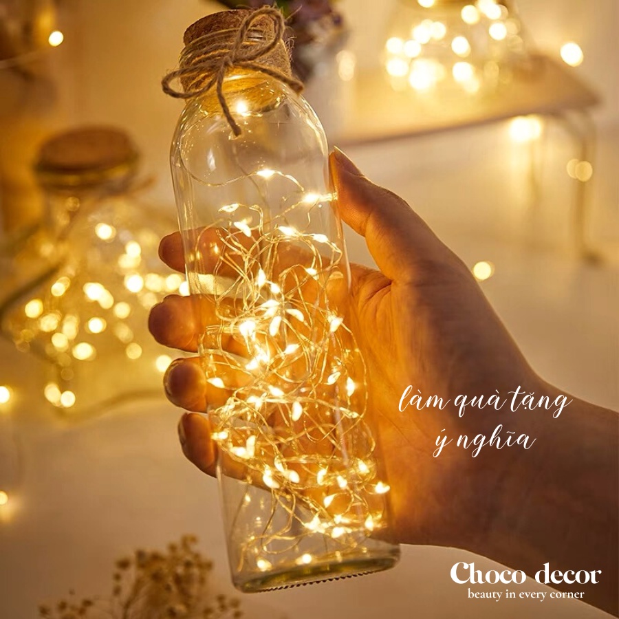Dây đèn led trang trí fairylight đom đóm có sẵn pin