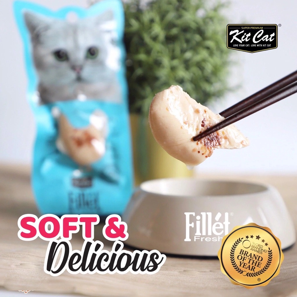 Thịt Gà Phi Lê Cho Mèo - Thịt Tươi Kitcat Fresh Fillet Cho Mèo Gói 30g