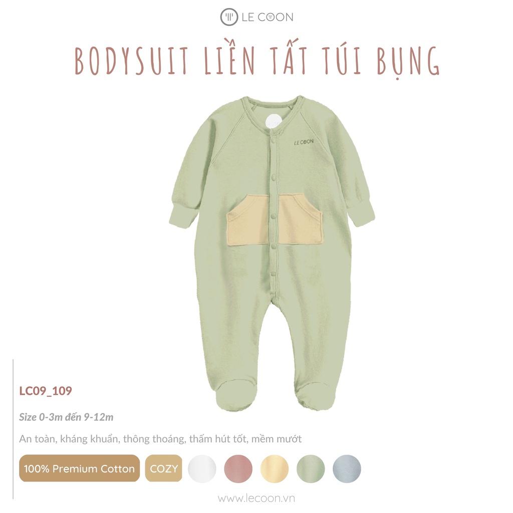 LE COON | Bodysuit Liền Tất Túi Bụng | COMFY | 0-12 tháng