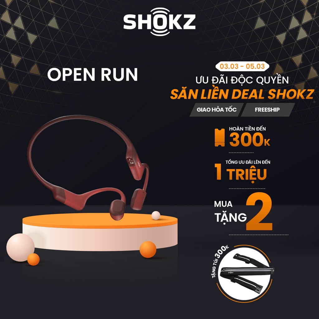 Tai Nghe Bluetooth Thể Thao Truyền Âm Thanh Qua Xương SHOKZ OPENRUN S803 Màu Đỏ - Bảo Hành 2 Năm