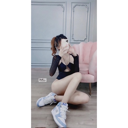 Áo body suit pha lưới khoét ngực sexy đi chơi đi biển siêu đẹp