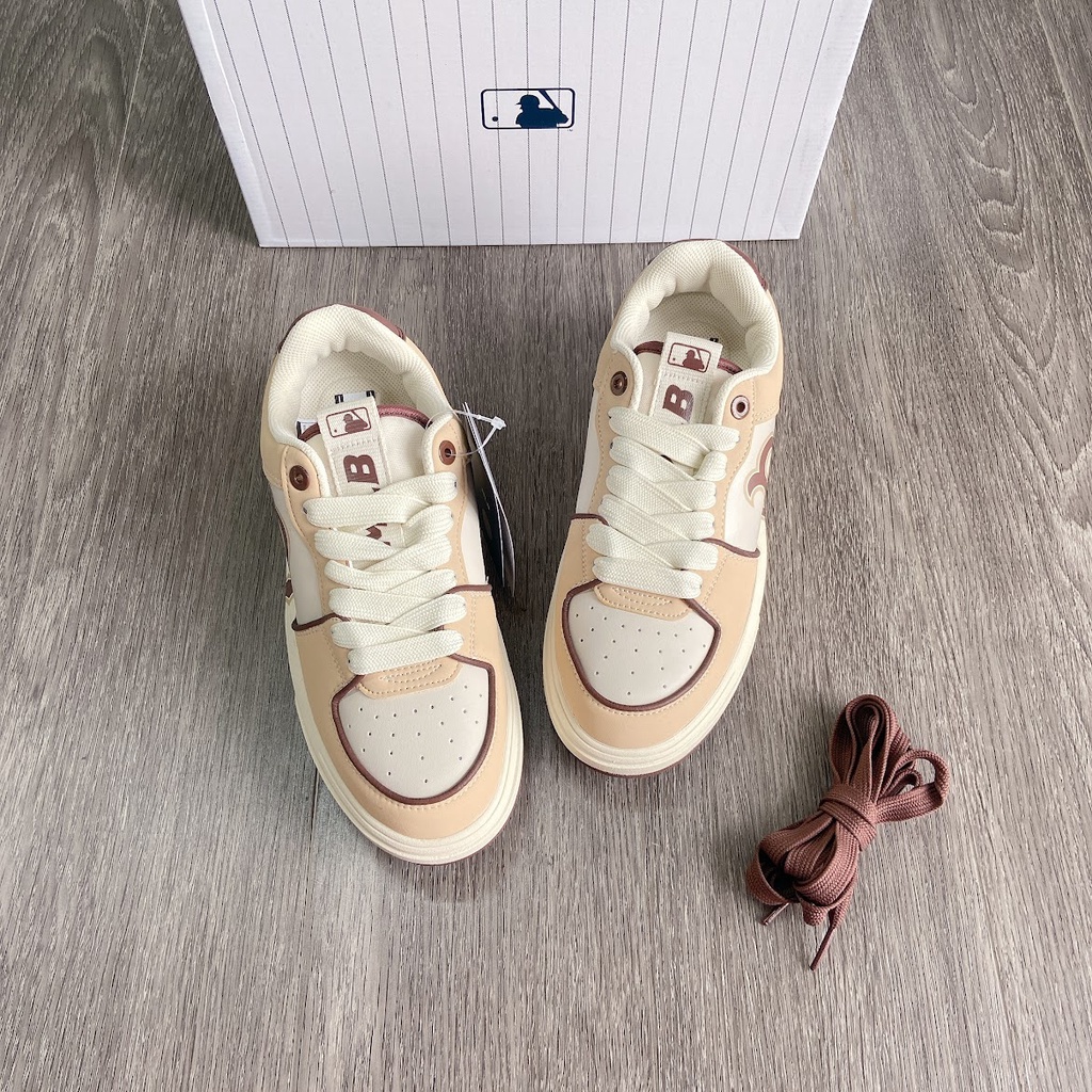 Giày thể thao sneaker MLB Chunky B rex nâu, Giày thể thao MLB Chunky B mẫu mới 2023 Bản Đặc Biệt Full Box
