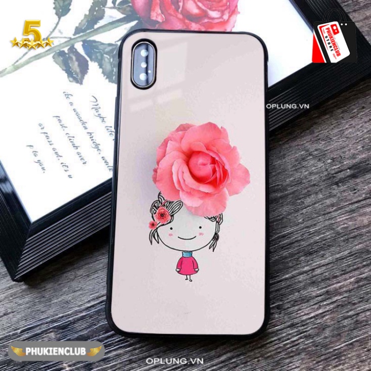 Ốp lưng iphone 6/ 7/ 8 Plus/ SE2/ X/ XS/ XR/ XSMAX/ 11/ 12/ 13/14 PRO/14 PROMAX BẰNG KÍNH in hình hoa hồng siêu đẹp 9997