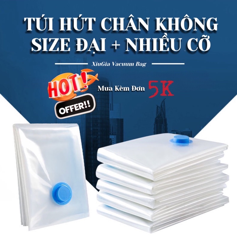 Túi hút chân không đựng quần áo chăn màn khổ lớn size đại nhiều kích cỡ