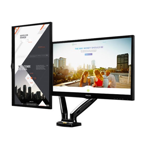 Giá treo đỡ 2 màn hình 17inch - 27inch - Tải trọng 9KG - Lỗ gắn VESA, Gắn bàn, xoay linh hoạt- North Bayou NB-F160