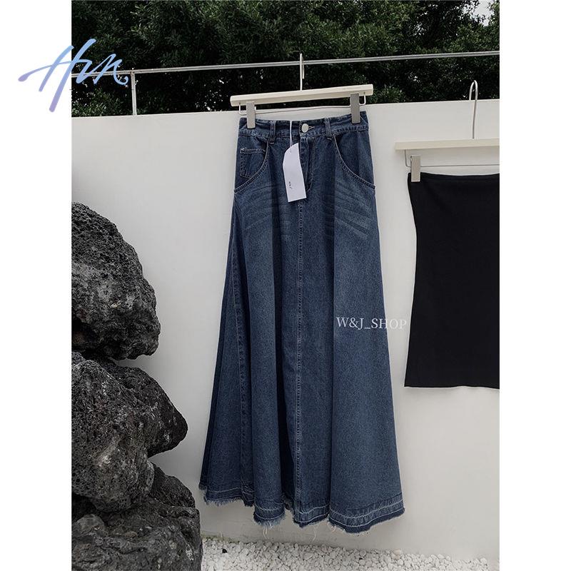 Chân Váy Denim Chữ A Lưng Cao Phong Cách Retro Thời Trang Mùa Xuân 2023 Cho Nữ