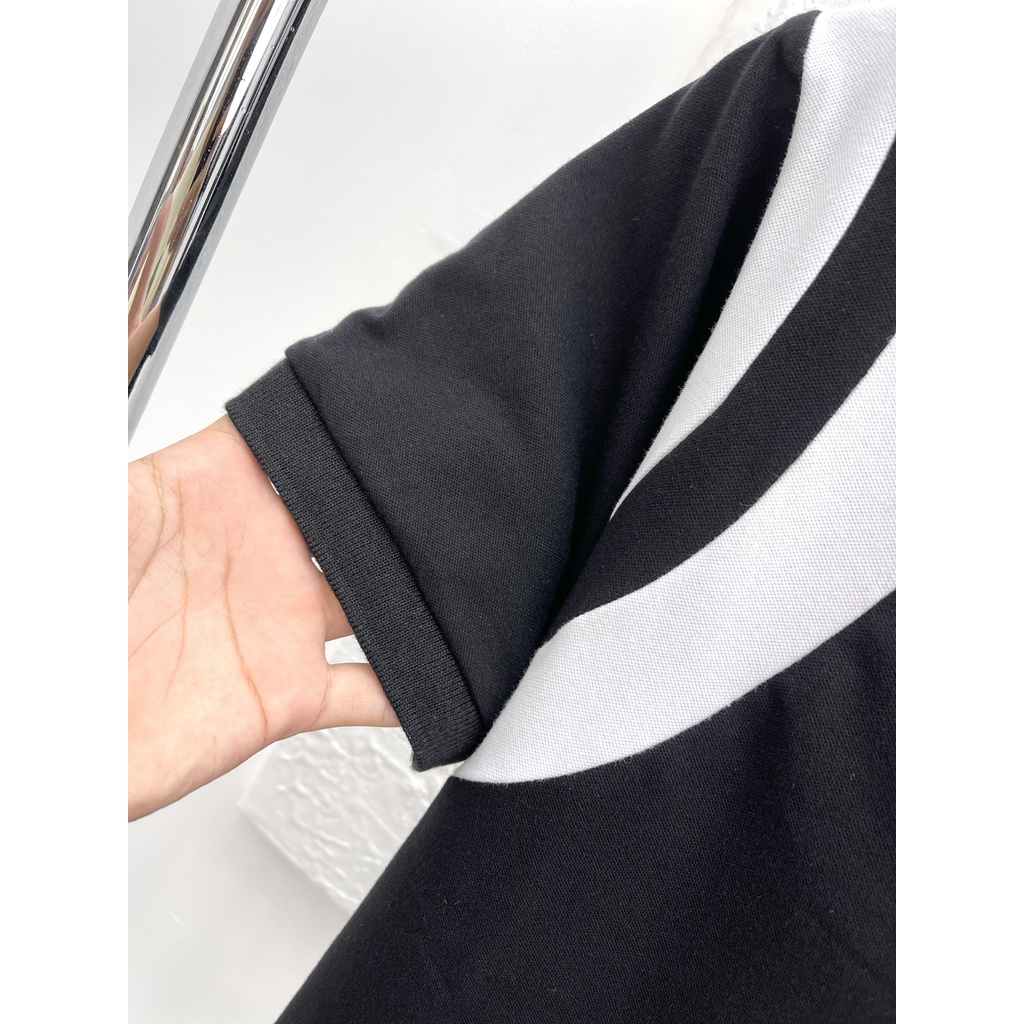 ÁO POLO SAIN LAURENT CỔ BẺ , ÁO POLO SỌC VAI NAM NỮ UNISEX