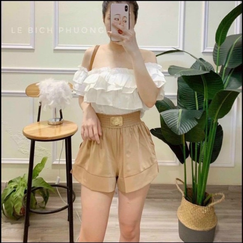 Xả hàng - Quần short lụa cạp chun, Quần đùi lụa ống phồng QS775 - NhiNhi Shop