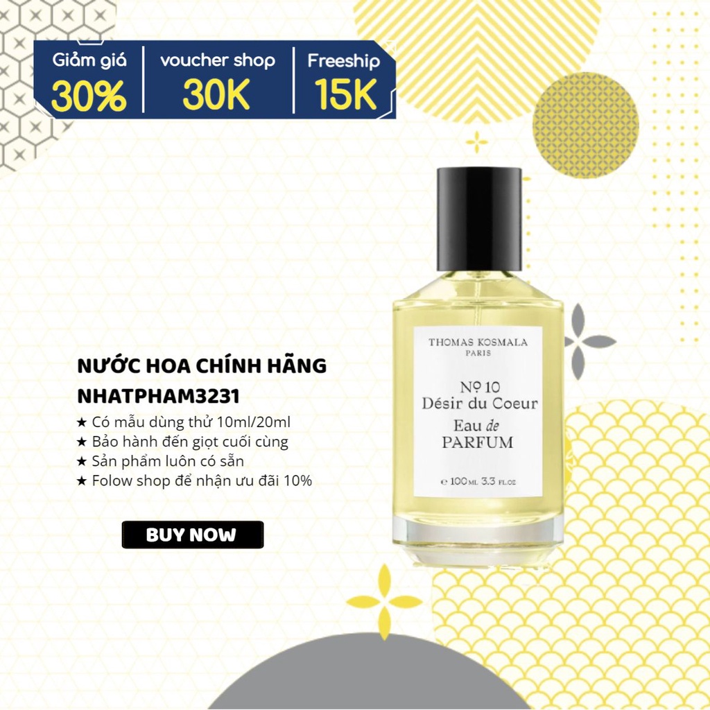 Thomas Kosmala - No10 Desir Du Coeur EDP 10ml Nước hoa chính hãng
