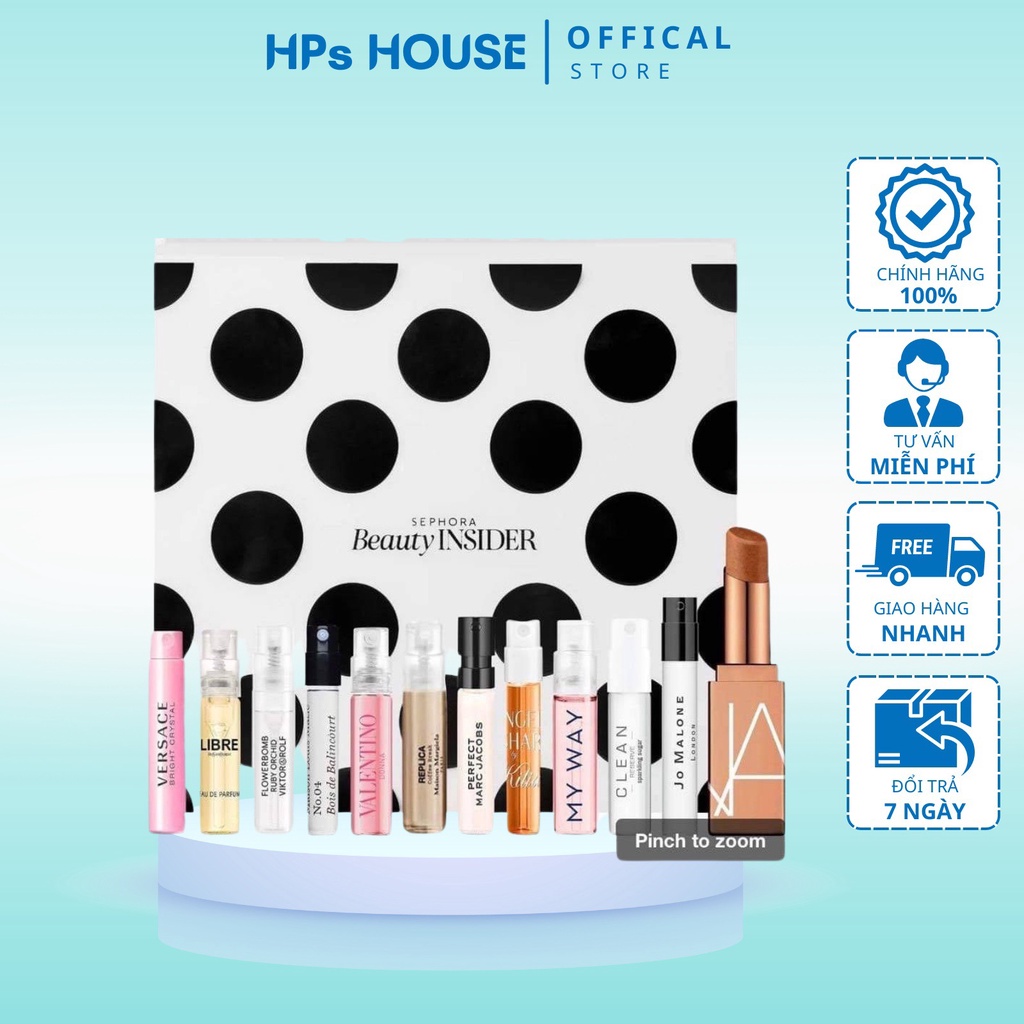 Set quà tặng Sephora (Mini Size) - Nước hoa mini + Son Nars màu Laguna